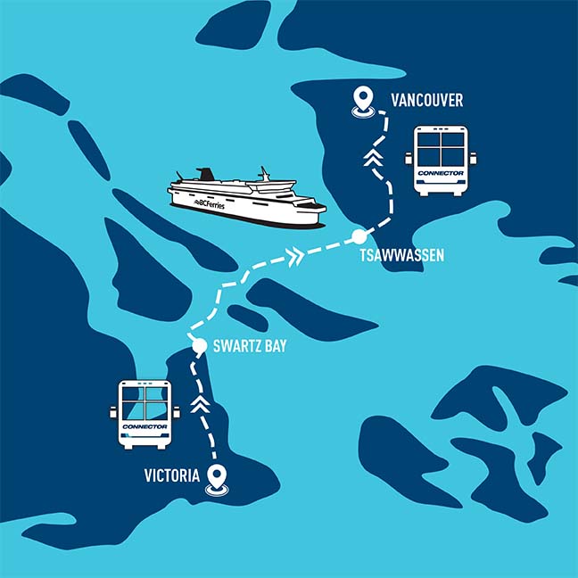 Vancouver to Victoria Map